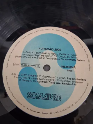 LP Furacão 2000 - 1988 funk Brasil