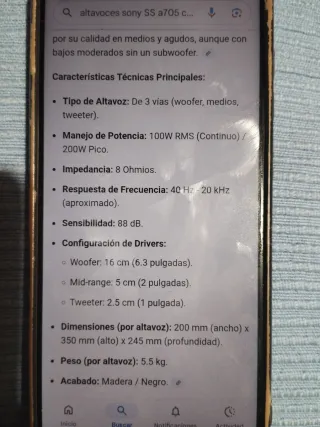 Altavoces Sony SS-A705 Negros