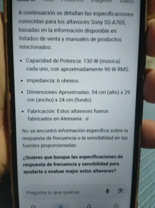 Altavoces Sony SS-A705 Negros