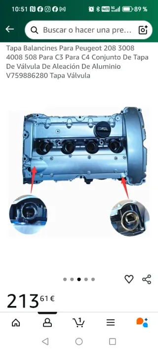 Tapa Balancines Aluminio Peugeot 208 3008