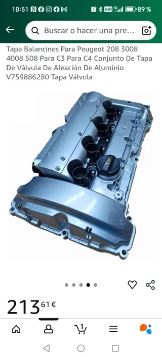 Tapa Balancines Aluminio Peugeot 208 3008