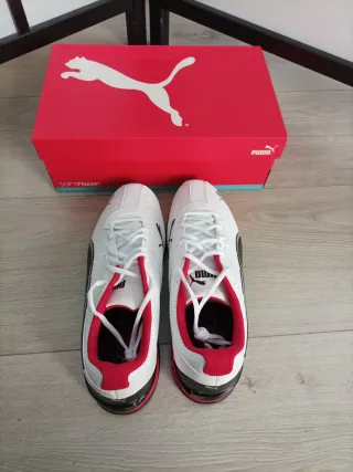 Zapatillas Puma Tazon 6 FM Hombre Blancas Rojas