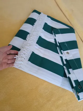 Cortina Toldo Rayas Verde/Blanco
