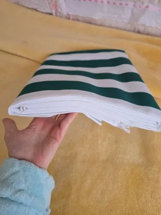 Cortina Toldo Rayas Verde/Blanco