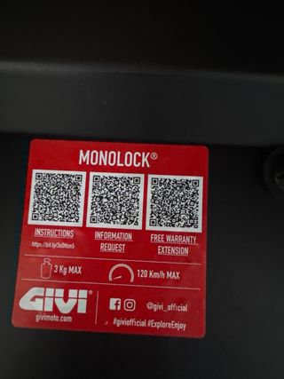 Maletero Moto Givi B45+ Top Case Negro F1