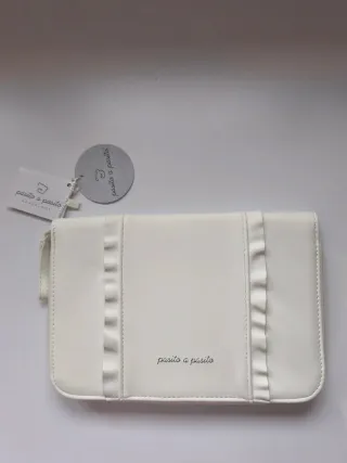 Bolso blanco para carrito de bebé y portadocumento