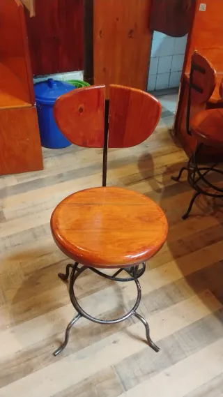 Sillas madera y forja