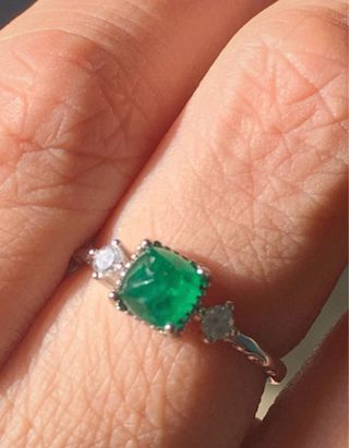 Anillo Plata Esmeralda GRC