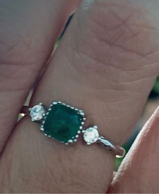 Anillo Plata Esmeralda GRC
