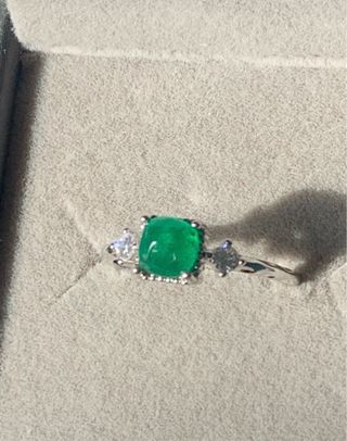 Anillo Plata Esmeralda GRC