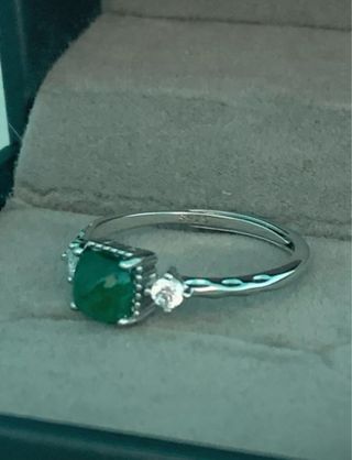 Anillo Plata Esmeralda GRC