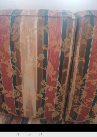 Sofá Cama Tela Rayas Rojo y Amarillo