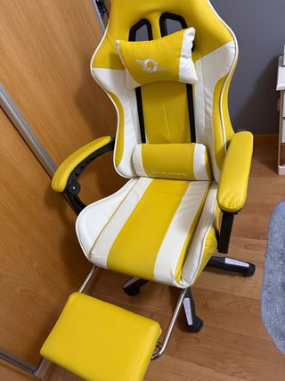 Cadeira Gaming Amarela e Branca