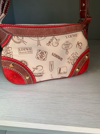 Bolso Loewe Beige y Rojo