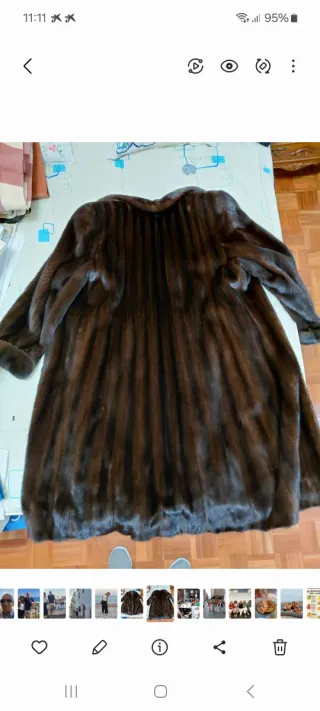 Abrigo sintético de visón marrón