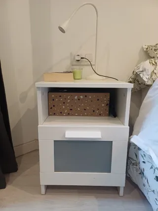 Mesita de noche Brimnes Ikea blanca 39x41cm
