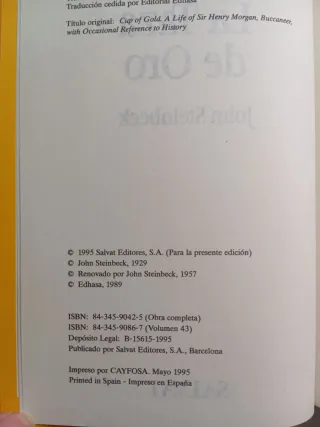 La Taza de Oro. John Steinbeck.