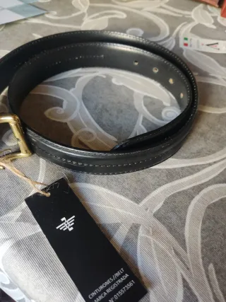 Cinturón de piel negro para caballero