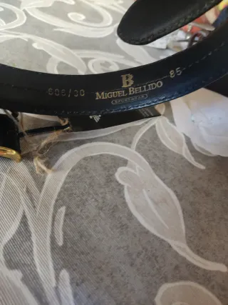 Cinturón de piel negro para caballero