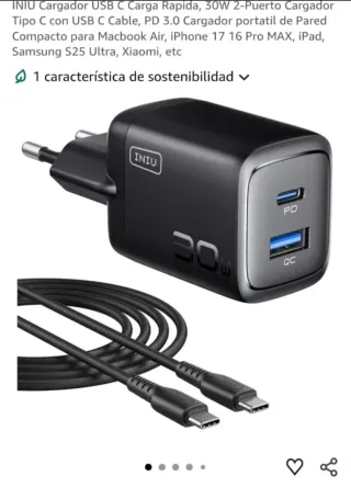 Cargador 30W + Cable Premium