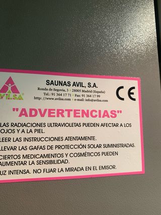 Cabina Rayos UVA AVISA - Muy buen estado