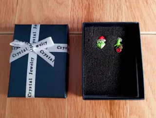 Pendientes Grinch hipoalergénicos acero quirúrgico