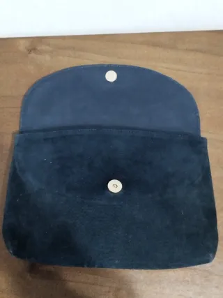 Pochette vintage Vogue pelle nera e oro