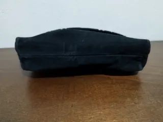 Pochette vintage Vogue pelle nera e oro