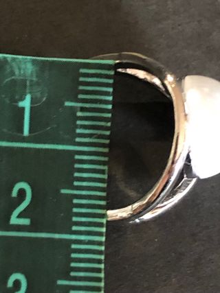 Anello Acciaio con Perla Sintetica