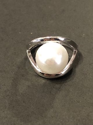 Anello Acciaio con Perla Sintetica