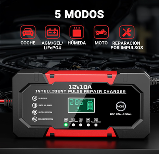 Cargador inteligente 12V 10A para baterías