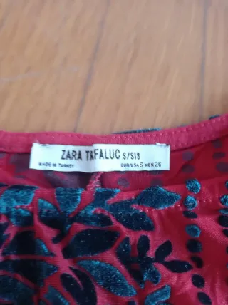 Vestido Zara Terciopelo Estampado Asimétrico