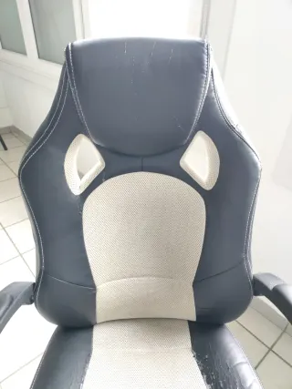 Silla Gamer Negra y Beige