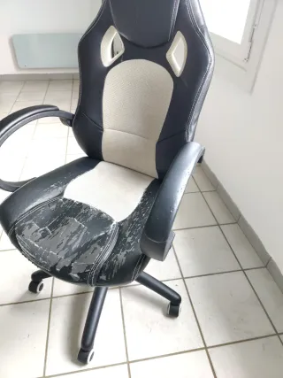 Silla Gamer Negra y Beige