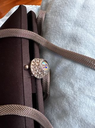 Borsetta elegante nera con dettagli argento