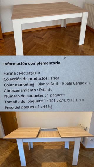 Mesa comedor extensible Thea Roble Canadian