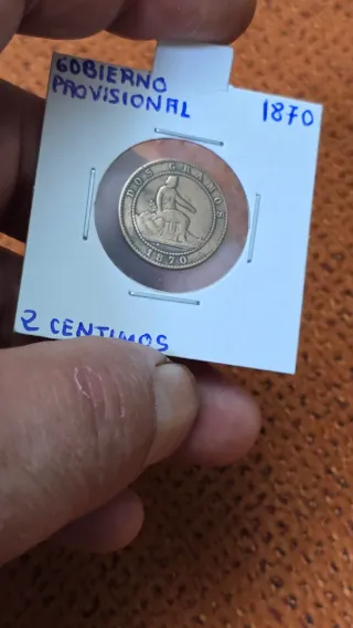 Moneda 2 Centimos Gobierno Provisional 1870