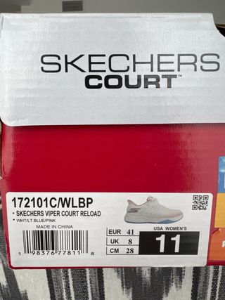 Zapatillas Skechers Tenis/Pádel Blancas y Rosas