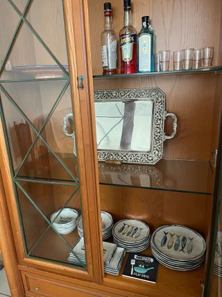 Mueble de Sala Madera y Cristal