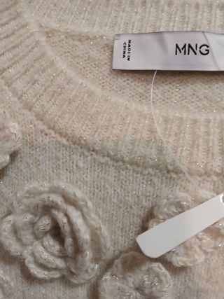 Jersey Mango beige flores