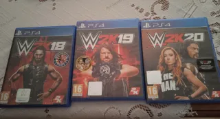 3 Videojuegos PS4 WWE 2K18, 2K19, 2K20