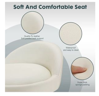 EN CAJA. Taburete blanco con ruedas