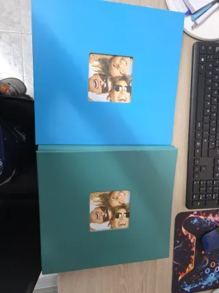 Álbum de fotos azul y verde