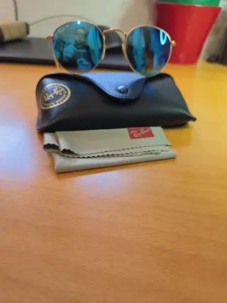 Gafas Ray-Ban RB3447 Round Metal Azul/Dorado