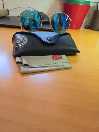 Gafas Ray-Ban RB3447 Round Metal Azul/Dorado