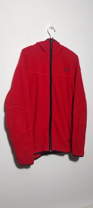 Polar Nike Rojo Vintage con gorro y bolsillos