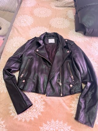Chaqueta Biker Bershka Negra