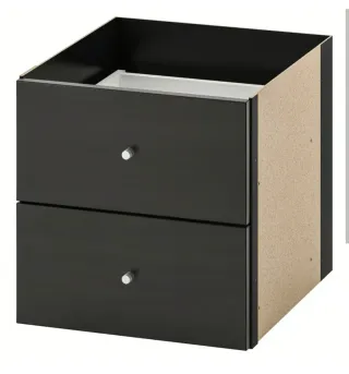 2 Cajones Negros Estantería Kallax IKEA