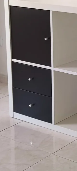 2 Cajones Negros Estantería Kallax IKEA