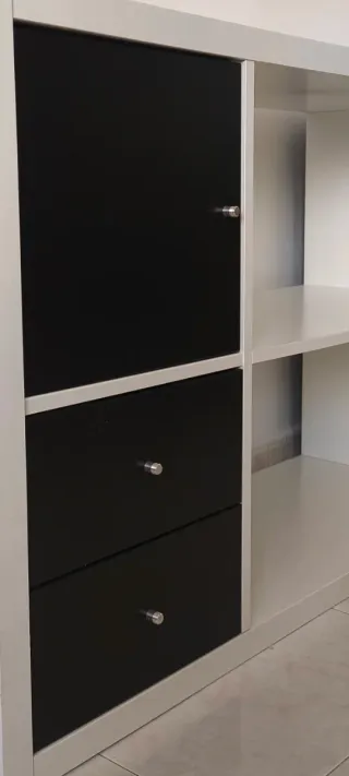 2 Cajones Negros Estantería Kallax IKEA